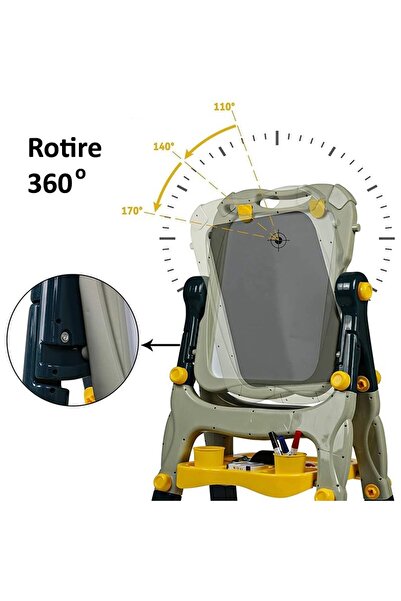 PROCART Double magnetic board, 40x50 cm, adjustable height, 360 degree rotation, storage space