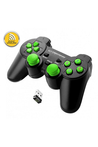 ESPERANZA Gladiator 2.4Ghz PS3/PC wireless controller, USB, 12 buttons, black/green
