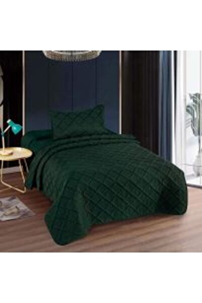 Ralex Quilted Bedspread UNI 160 x 230 cm with One Pillowcase 50 x 70 cm, Yellow