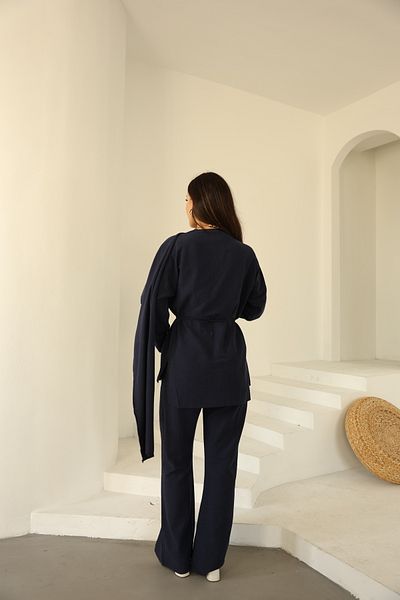 Vegove Linen Suit with Shawl Detail Trousers