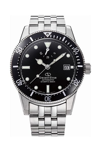 Orient Star Ceas automat bărbătesc negru, Orient F6N47, rezervă de mers de 50 de ore, oprire secundă, indicator rezervă de mers