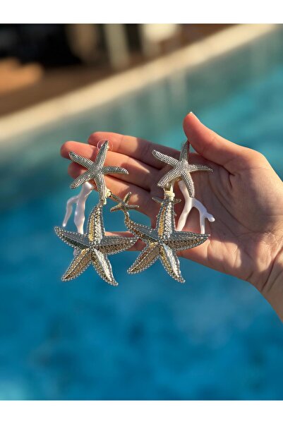 AJE JEWELRY Deniz Yıldız Model Sallantılı Küpe