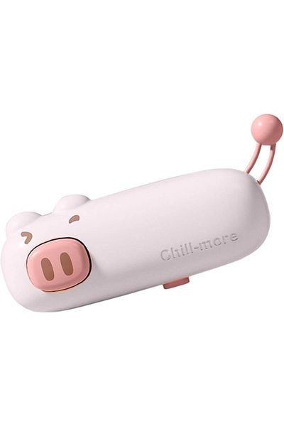 Primlife Dispozitiv de sigilare a ambalajelor, încărcare USB tip C, 400 mAh, 10,2 x 3,7 x 4,3 cm, model porc, roz