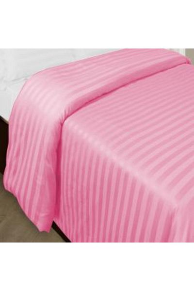 HomePuls Single Comforter Cover Damask Polycotton Stripe 1 cm, 140 x 220 cm, Pink Bonbon