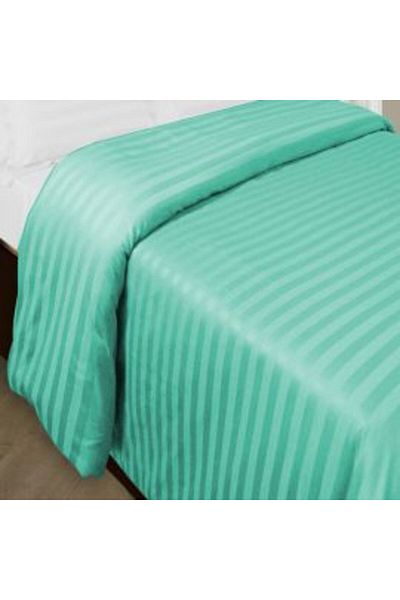 HomePuls Cearșaf de pilotă 2 persoane Damasc Policoton dungă 1 cm, 180 x 220 cm, Verde Jad