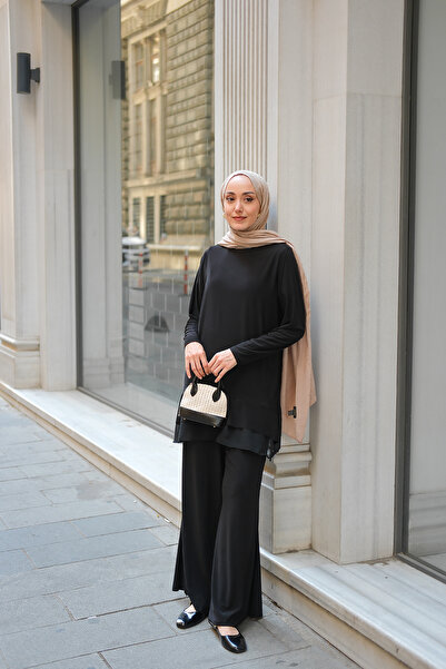 LOCCO Γυναικείο Σετ Τούλι Λεπτομέρεια Διπλό Μαύρο