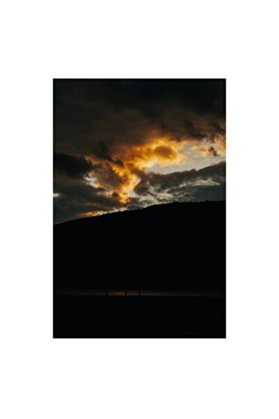 OEM Tablou Canvas, 'Lumina apusului printre nori intunecati', Nor, Apus, Silueta, Lumina, Contrast., 100