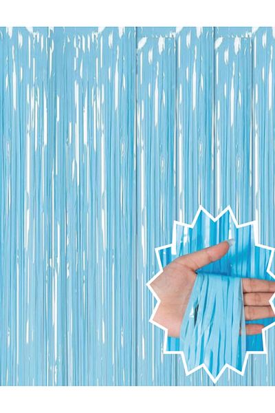 HACESHOP Soft Blue Tassel Door Curtain - Party, Baby Shower, Circumcision Ornament, Gender Party 1X2 m