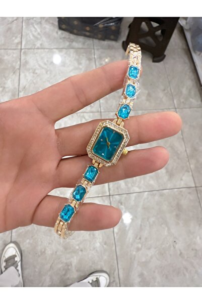 LOOQ Stone Detailed Minimal Case Women's Wristwatch