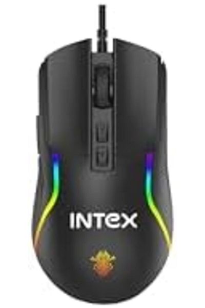 Intex GM505 7D Wired Gaming Mouse DPI 12800 RGB Lighting 7 Programmable Buttons Braided Cable