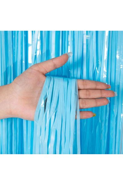 HACESHOP Soft Blue Tassel Door Curtain - Party, Baby Shower, Circumcision Ornament, Gender Party 1X2 m
