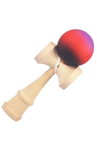LEIBOO Kendama Profesionala, din Lemn, 18 cm, Joc de Indemanare pentru Copii si Adulti, Model Gradient, Ros