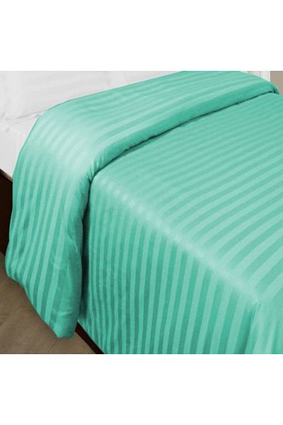 HomePuls Cearșaf de pilotă 2 persoane Damasc Policoton dungă 1 cm, 180 x 220 cm, Verde Jad