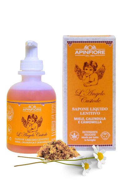 Apinfiore Gentle Liquid Soap for Kids 250ml – With Honey, Calendula & Chamomile for Sensitive, Irritated Skin