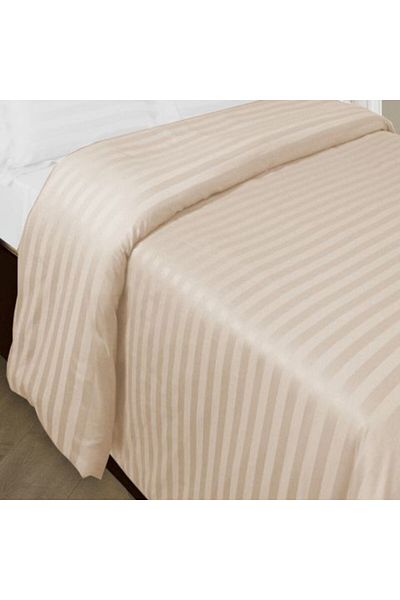 HomePuls Cearsaf de pilota 2 persoane Damasc Policoton dunga 1 cm, 180 x 220 cm, Bej Cappuccino