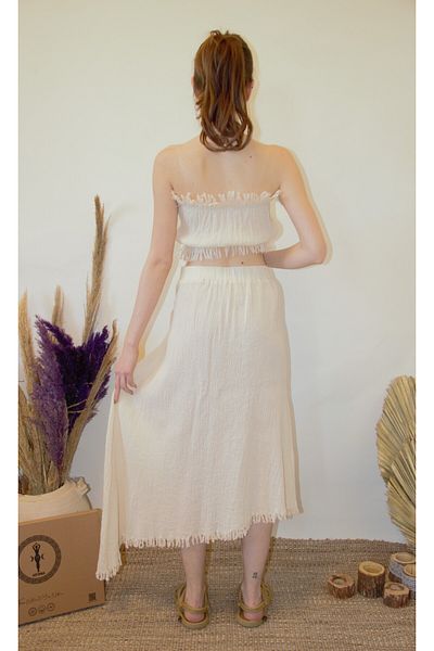 ARİNNASİDE Buckle Skirt with Tie Detail on the Front