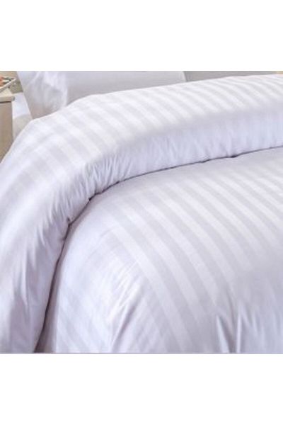 HomePuls Husă de pilotă King Size pentru 2 persoane, bumbac damasc 100%, stil hotelier, cu dungi de 1 cm, 200 x 230 cm, lățime
