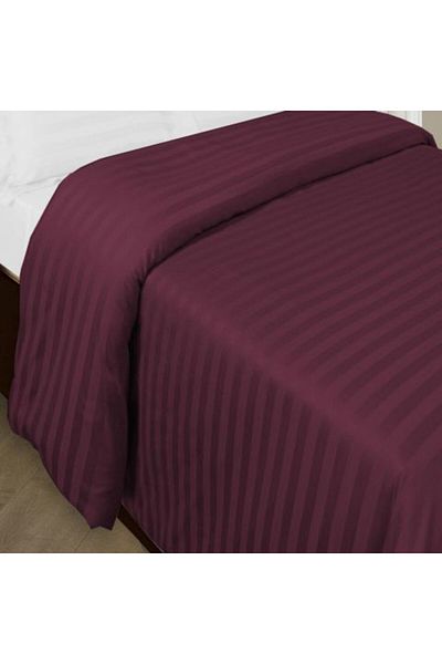 HomePuls Cearsaf de pilota 2 persoane Damasc Policoton dunga 1 cm, 180 x 220 cm, Rosu Visiniu