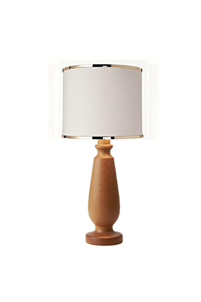 571 Store Magnolia Table Lampshade Wooden Body Fabric Headboard Decorative Table Lamp Night Light