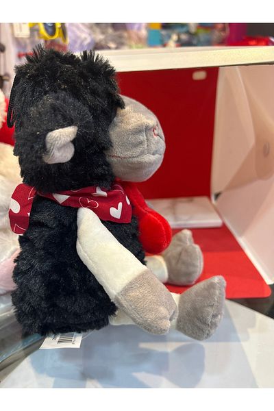 Unzilee Plush Toy Black Lamb with Scarf Heart