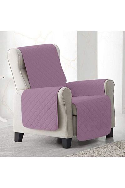 Ralex Husă de scaun tip pătură matlasată 60 x 177 cm cu laterale, reversibilă, liliac violet