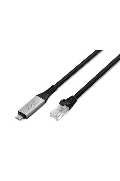 Digitus كابل USB-C إلى RJ45 CAT 6A S/FTP، 1 جيجابت/ثانية، 2 متر USB 3.2 Gen1، غلاف LSZH