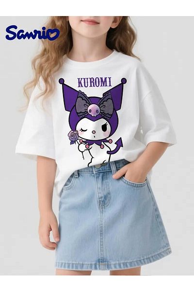 Touz Moda Унисекс тениска с голям размер Kuromi Kids Design