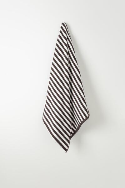 BOOVI Forest Stripe Oversize Kahverengi - Beyaz Çizgili Havlu - 1 adet 100x20...