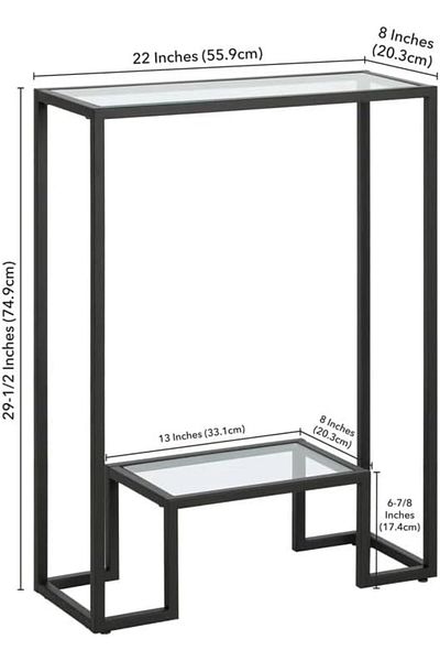 genric FFD Console Table Pre Assembled Glass Shelves with Metal Frame Entrance Console Table Sofa