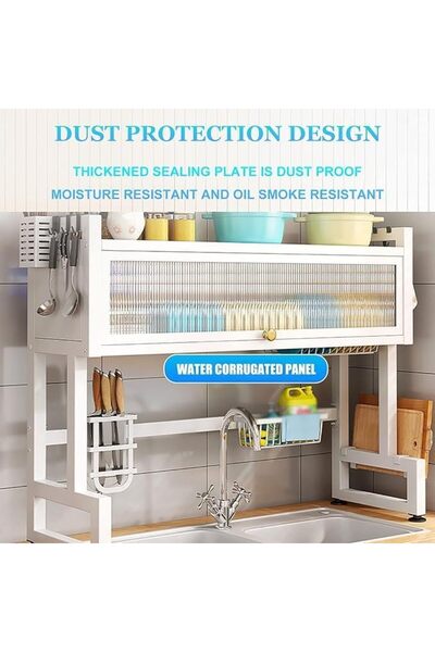 Generic Over Sink Dish Drying Rack by SOKILO – 85 cm Stainless Steel Dish Organizer with Cutting Board Hol