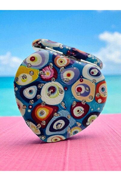 GALATA GIFT Küçük Kalp Ayna, Cep, Çanta, Makyaj Aynası, Şık Modern Desenli, K...