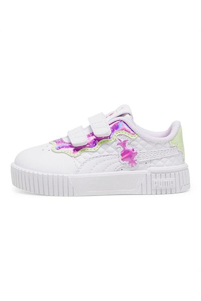 Puma x TROLLS Carina 2.0 Velcro Closure Sneakers - White/Mauved Out/Cool Cucumber