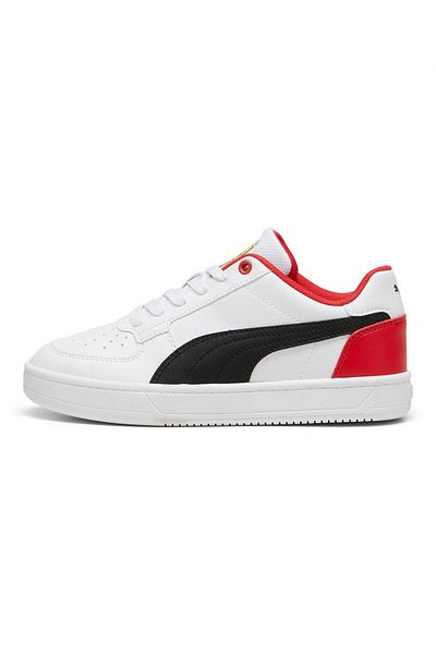 Puma Ferrari Caven 2.0 Lace Up Sneakers - White/Black/Rosso Corsa