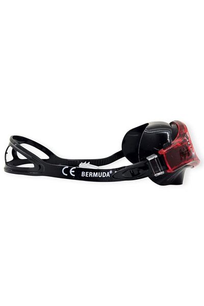 Budi Mirrored Swimming Surfing Goggles with Headphones Gift Black/Red- 8170-m