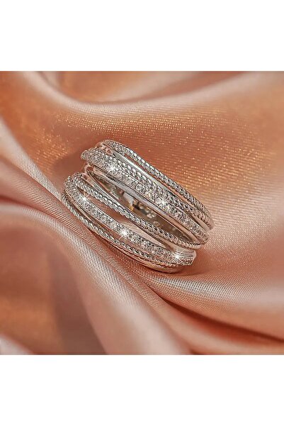 bluecatbijouterie خاتم نحاسي رومانسي من حجر الراين