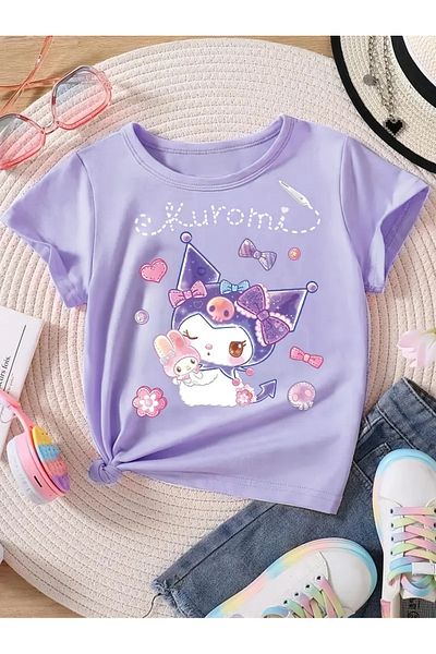 Touz Moda Унисекс тениска с голям размер Kuromi Kids Design