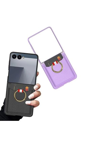 Lopard حافظة لهاتف سامسونج جالاكسي Z Flip 7 مع حامل للبطاقات على شكل حلقة - حماية أنيقة، فتحة لبطاقة الائتمان، حامل