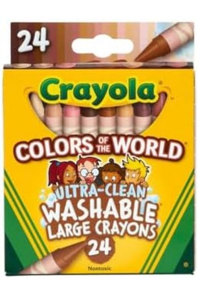 Crayola 24 Ct Large Ultra-Clean Washable Crayons, Colors of the World