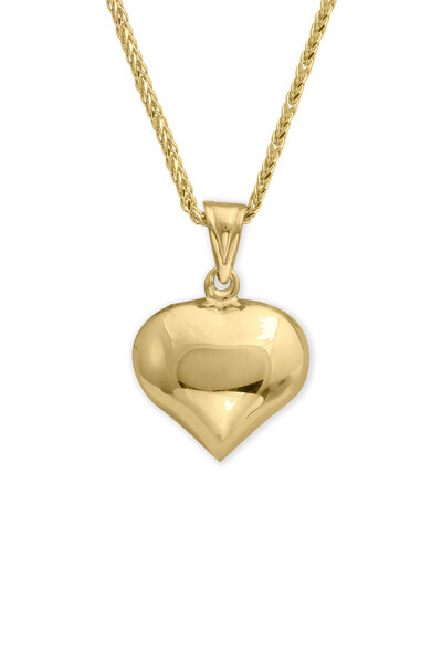 Aslı Gold Altın Orta Boy Bombeli Kalp Kolye (KLY1295)