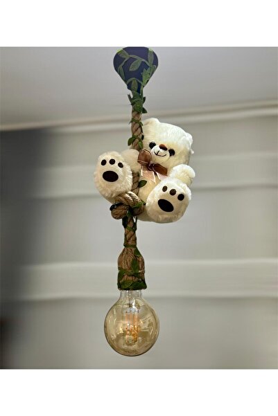 Tiny Desing Accessorıes Bebek & Çocuk Odası Halat Avize (Ayı) (Beyaz)