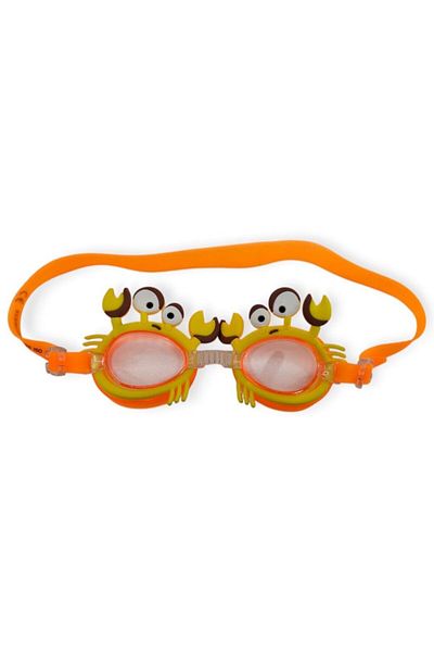 Budi Children's Swimming Goggles Orange Crab with Silicone Carrying Bag - 9014