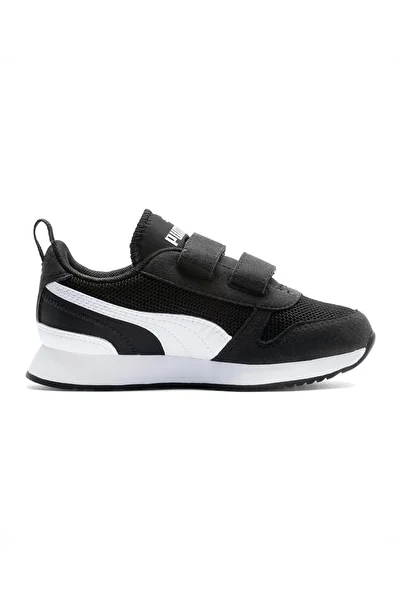 Puma R78 V Hook-and-Loop Strap Closure Sneakers - Black & White