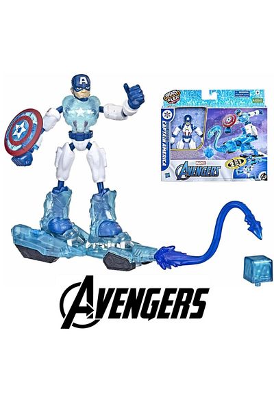 AVENGERS Figurină Marvel 2 în 1 Bend and Flex, Căpitanul America, 15 cm
