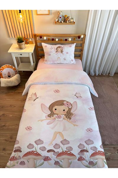 Evmila Double Sided Princess Girl Patterned - Printed Single Duvet Cover Set