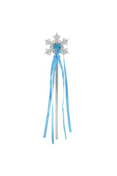 Eldenör Snowflake Blue Heart Stoned Satin Ribbon Frozen Elsa Scepter Stick 34 cm
