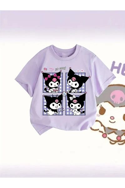 Touz Moda Tricou oversize unisex cu design Kuromi Kids