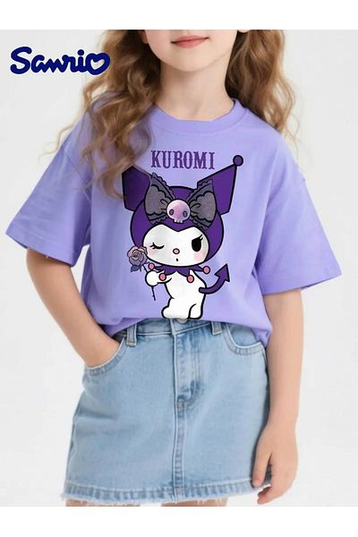 Touz Moda Унисекс тениска с голям размер Kuromi Kids Design