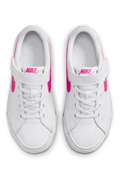 Nike Court Legacy Elastic Lace Shoes - White & Pink