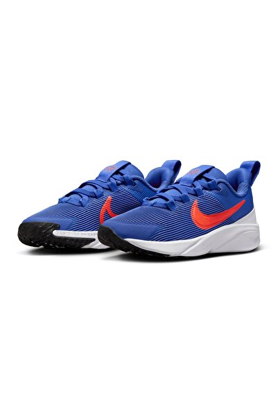 Nike Star Runner 4 Elastic Lace Shoes - Astronomy Blue/White/Total Orange/Team Orange