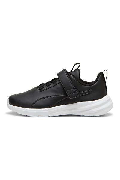 Puma Rickie Runner Hook-and-Loop Closure Sneakers - Black & White